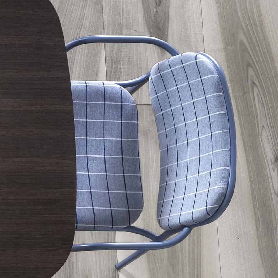 Dining Room Chair in Fabric and Metal Made in Italy 2 Pieces - Sangria Viadurini