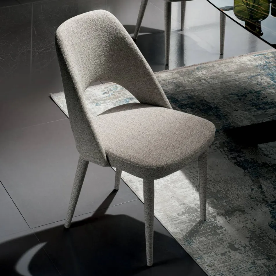 Fabric Dining Chair Made in Italy 4 Pieces - Lorenza Viadurini