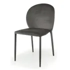 Dining Room Chair Upholstered in Velvet Made in Italy 4 Pieces - Victory Viadurini