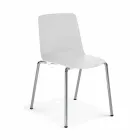 Made in Italy Metal and Polypropylene Dining Room Chair, 4 Pieces - Carlita Viadurini