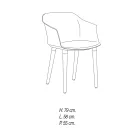 Living Room Chair in Wood and Polypropylene Made in Italy, 4 Pieces - Marbella Viadurini