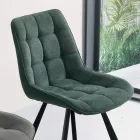 Living Room Chair in 4-Piece Checked Patterned Upholstered Fabric - Raggia Viadurini