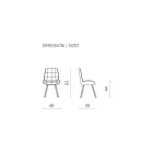 Living Room Chair in Fabric Upholstered with Checkered Pattern 4 Pieces - Raggia Viadurini