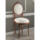 Classic Style Chair in Upholstered Walnut Wood Made in Italy - Elegant Viadurini