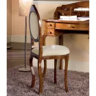 Classic Style Chair in Upholstered Walnut Wood Made in Italy - Elegant Viadurini