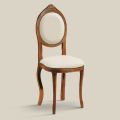 Classic Style Chair in Upholstered Walnut Wood Made in Italy - Elegant