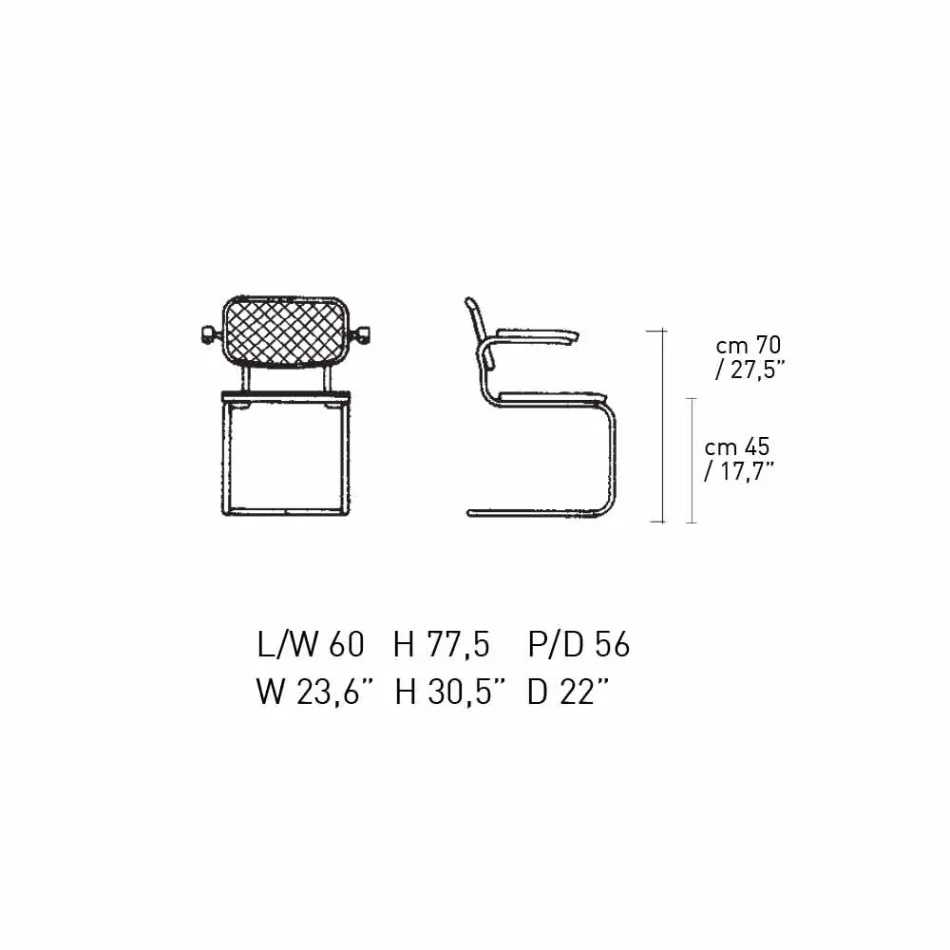 Straw Office Chair with Steel and Wood Structure Made in Italy - Baviera Viadurini