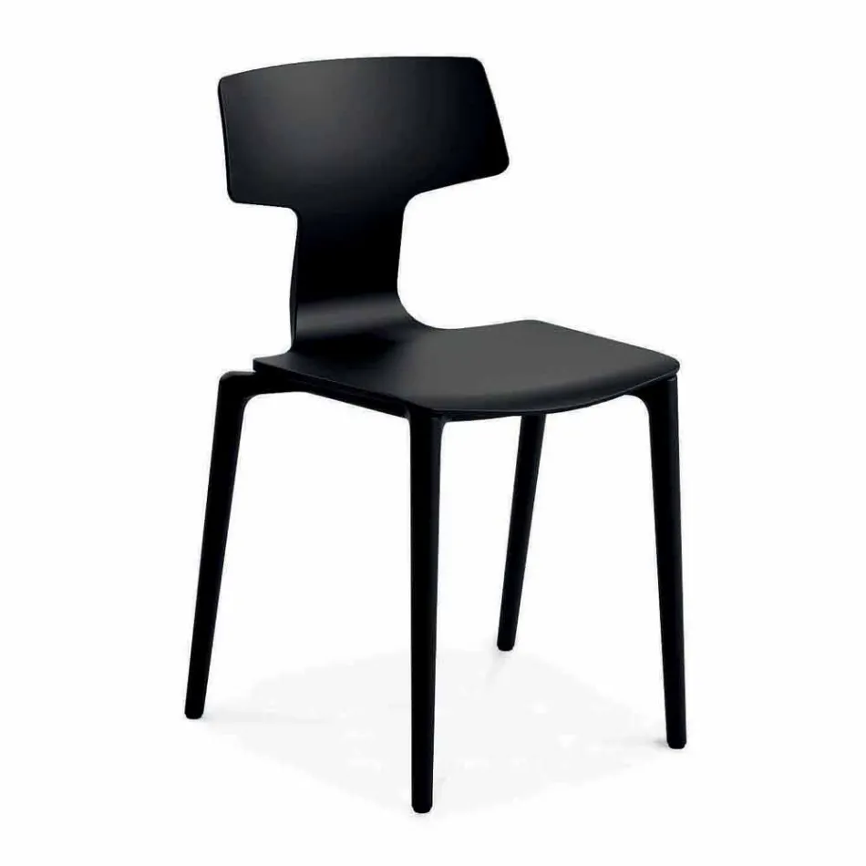 Outdoor Stackable Polypropylene Chairs Made in Italy, 4 Pieces - Claribel Viadurini