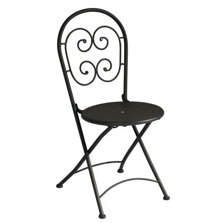 Folding Outdoor Chair in Anthracite Gray Iron 2 Pieces - Baccard Viadurini