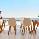 Living Room or Kitchen Chairs in Polypropylene and Wood - Faz Wood by Vondom Viadurini