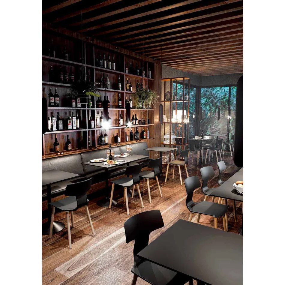 Made in Italy Wood and Polypropylene Dining Chairs, 2 Pieces - Clover Viadurini