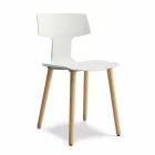 Made in Italy Wood and Polypropylene Dining Chairs, 2 Pieces - Clover Viadurini