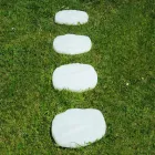 Garden Steplight in the Shape of Stone Fluo Made in Italy 4 Pieces - Stone Viadurini