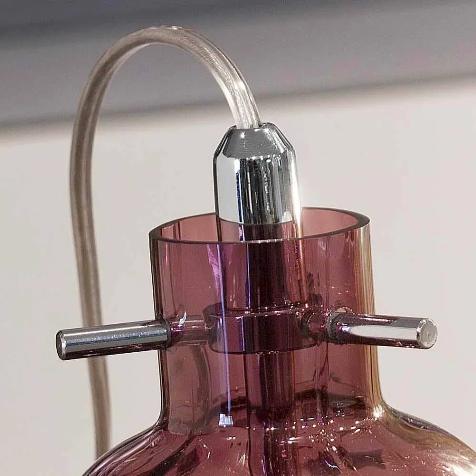 Selene Bossa Nova table lamp Ø11 H16cm, blown glass amethyst Viadurini