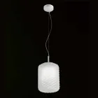 Selene Domino blown glass pendant lamp Ø21 H 27/140 cm Viadurini