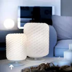 Selene Domino table lamp Ø15 H22cm, hand-blown glass Viadurini