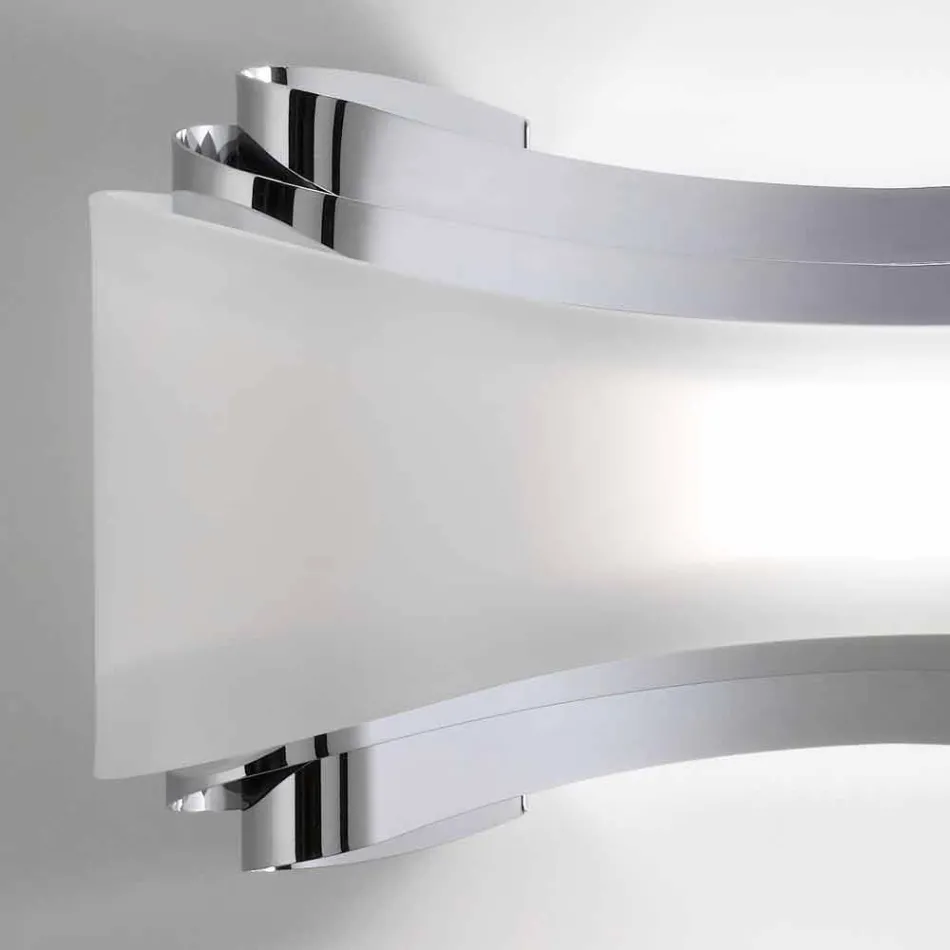 Selene Ionica applique 32x10 H16cm in steel and glass made in Italy Viadurini