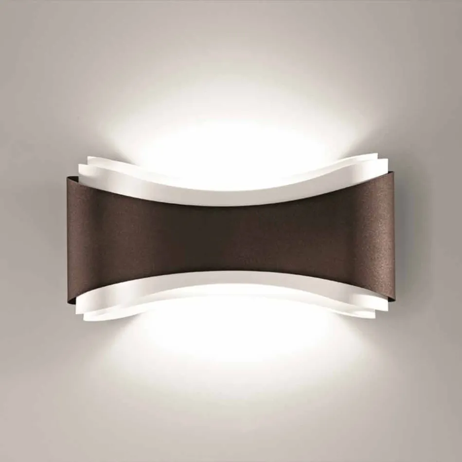Selene Ionica wall lamp made in Italy, 40x12H20cm, steel and glass Viadurini