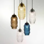 Selene Origami blown glass pendant lamp Ø16 H 30 / 140cm Viadurini