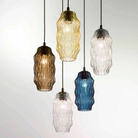 Selene Origami blown glass pendant lamp Ø16 H 30 / 140cm Viadurini