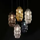 Selene Origami blown glass pendant lamp Ø16 H 30 / 140cm Viadurini