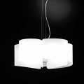 Selene Papiro white crystal pendant light, Ø65xH14 cm, modern design