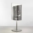 Selene Papiro design table lamp in crystal Ø15 H38cm Viadurini