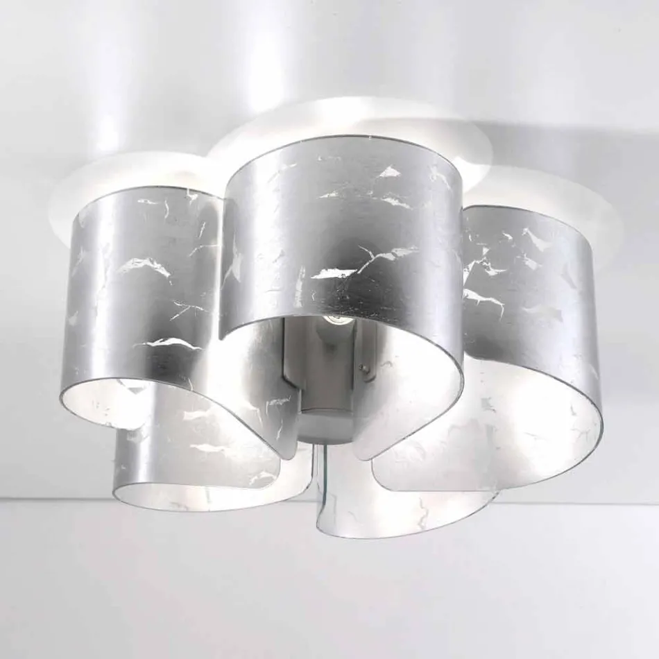 Selene Papiro ceiling lamp in modern crystal Ø65 H28cm, made in Italy Viadurini