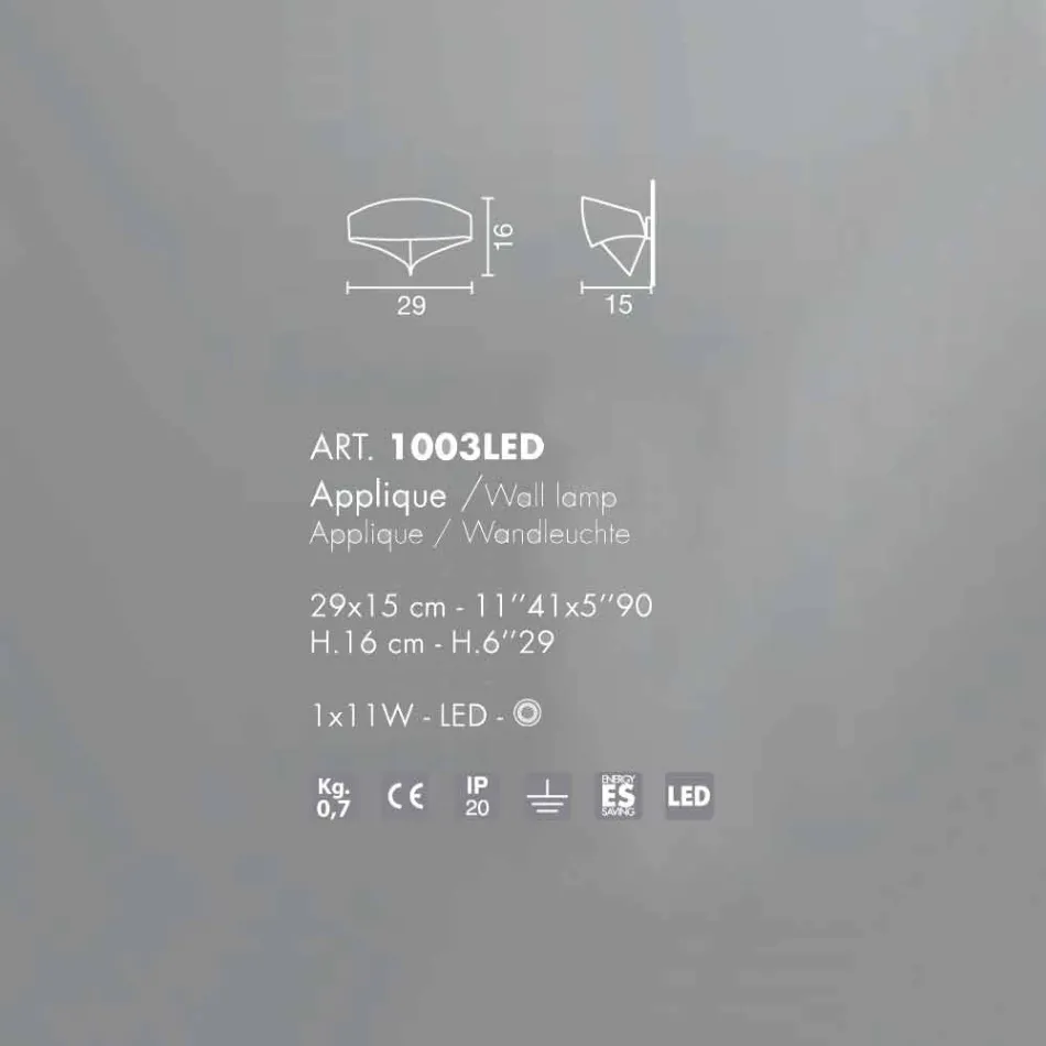 Selene Scudo galvanic wall lamp modern design, made in Italy Viadurini