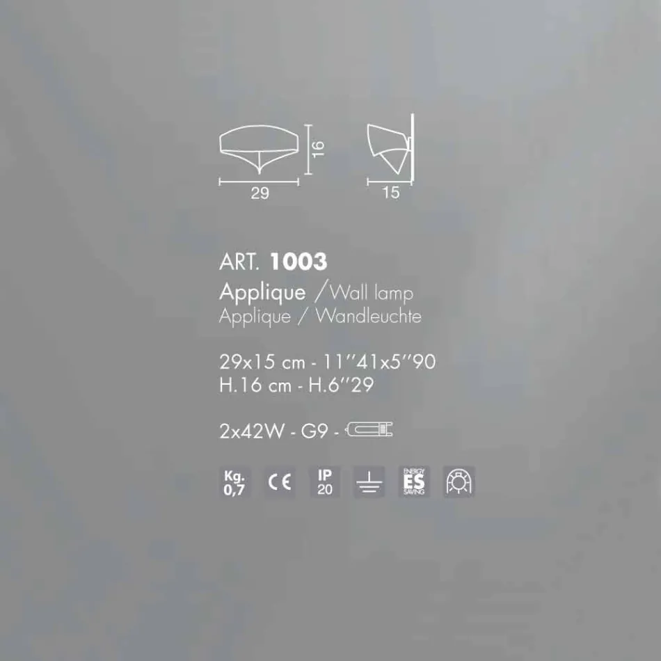 Selene Scudo two-tone wall lamp in modern design 29x15xH16 cm Viadurini