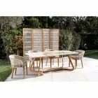 Outdoor divider in Teak, Aluminum and Rope Weaving - Vision Viadurini