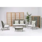 Outdoor divider in Teak, Aluminum and Rope Weaving - Vision Viadurini