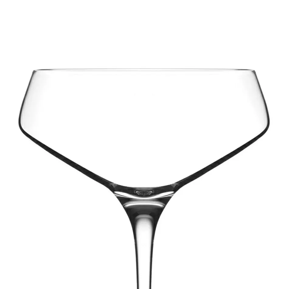 Italian Ecological Crystal Champagne Goblet Set 12 Pcs - Etera Viadurini