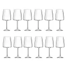 Italian Minimal Eco Crystal Goblet Set 12 Pieces - Primordio Viadurini