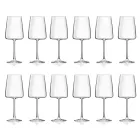 Italian Minimal Eco Crystal Goblet Set 12 Pieces - Primordio Viadurini