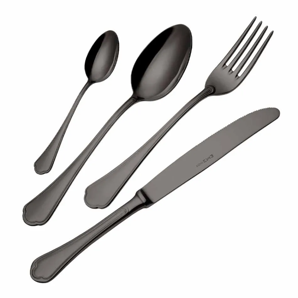 Complete Set of Luxury Design Stainless Steel Cutlery 24 Pieces - Boss Viadurini