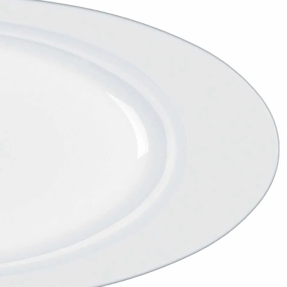 Modern White Porcelain Oval Design Serving Set 2 Pieces - Telescope Viadurini