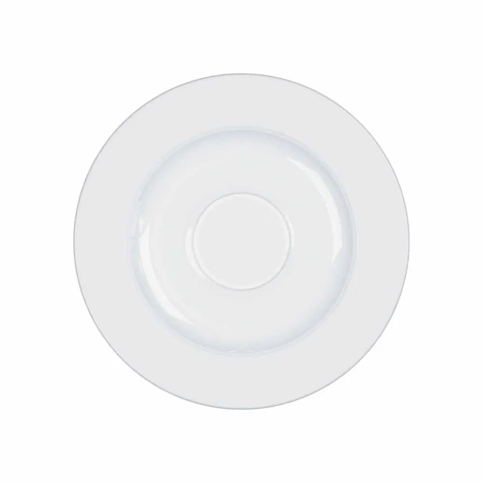 Complete Tea Set Modern Design in White Porcelain 14 Pieces - Telescope Viadurini