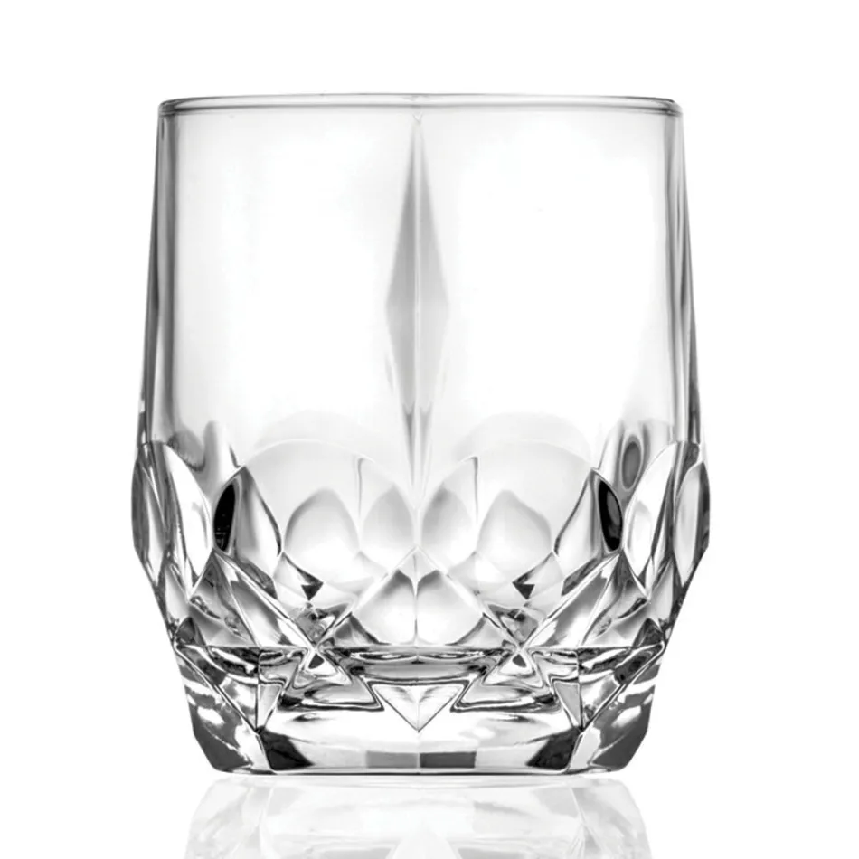 12 Pieces Ecological Crystal Whiskey Glasses Service - Bromeo Viadurini