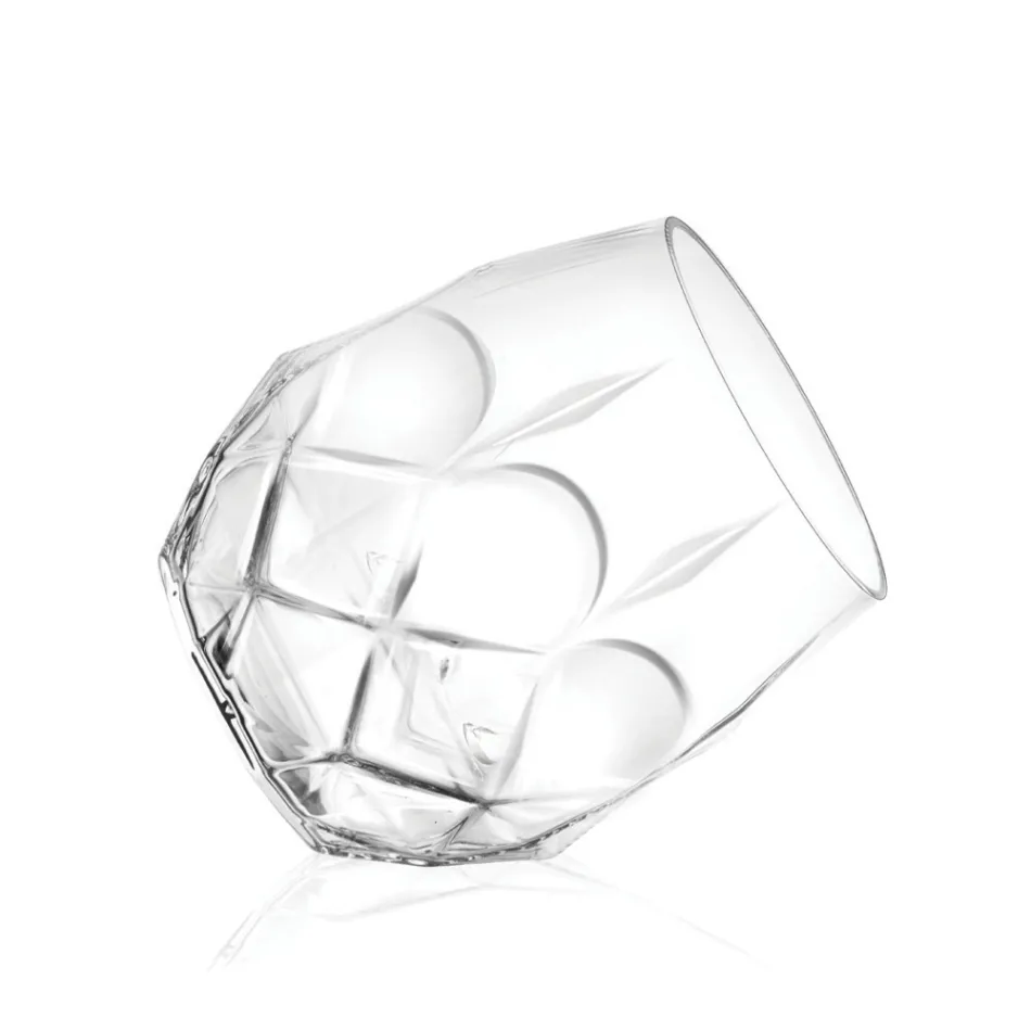 Decorated Ecological Crystal Glasses Service 12 Pieces - Bromeo Viadurini