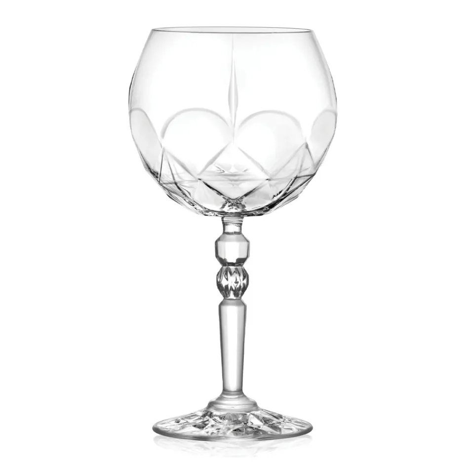 Gin Tonic Cocktail Glass Service in Eco Crystal 12 Pcs - Bromeo Viadurini