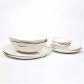 Luxury Design 24-Piece White Porcelain Dishes Service - Arciregale