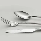 24 Pieces Polished Steel Cutlery Set with Sandblasted Handle - Jingle Viadurini