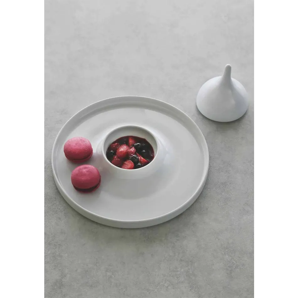 Modern Design Porcelain Aperitif Plates Set 8 Pieces - Galatino Viadurini