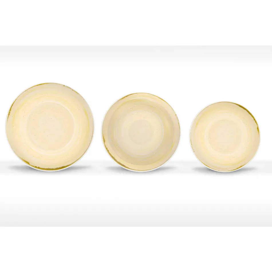 18 Piece Porcelain Colored and Modern Dinner Plate Service - Rurolo Viadurini