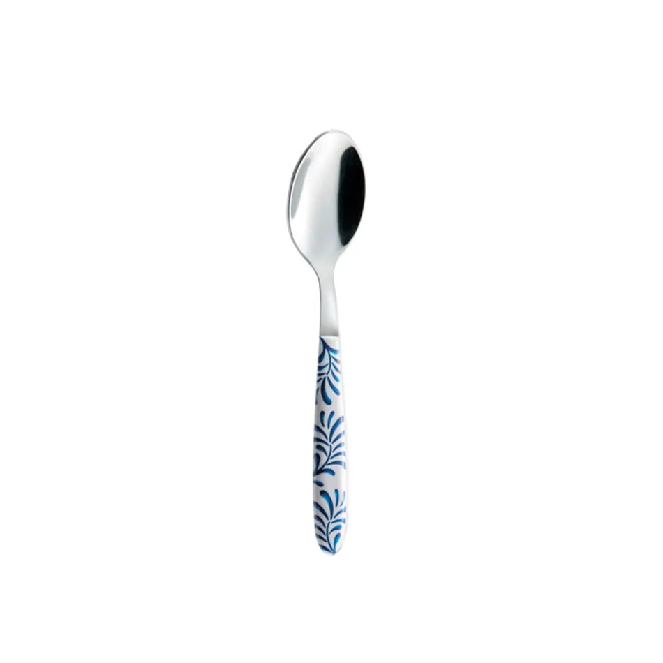 Steel and Plastic Cutlery Set Blue or White Decoration 24 Pcs - Alessandra Viadurini