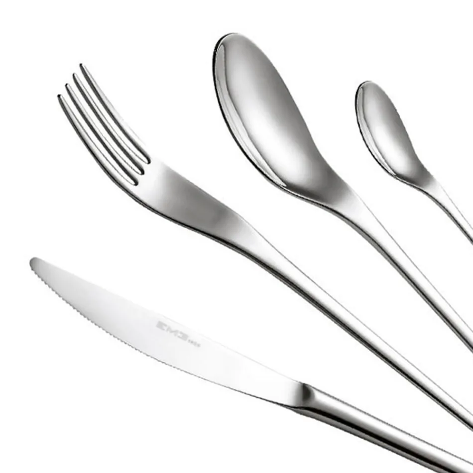 Oriental Slender Design Stainless Steel Cutlery Set 24 Pcs - Kimeno Viadurini