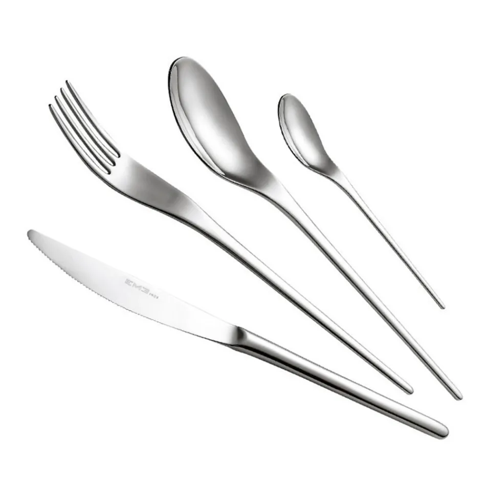 Oriental Slender Design Stainless Steel Cutlery Set 24 Pcs - Kimeno Viadurini