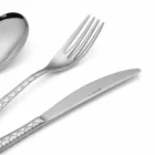 Polished Stainless Steel Cutlery Set with Design Decoration 24 Pieces - Ghiotto Viadurini