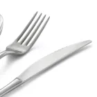 Square Design Polished Stainless Steel Cutlery Set 24 Pieces - Bumbun Viadurini